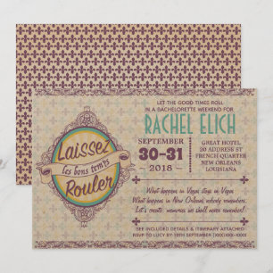New Orleans Bachelorette Party Invitation Kaart