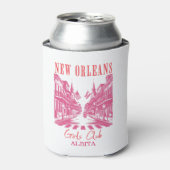 New Orleans Bachelorette roze Blikjeskoeler (Blikje Voorkant)