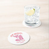 New Orleans bachelorette roze cocktail Ronde Kartonnen Onderzetter (Insitu)