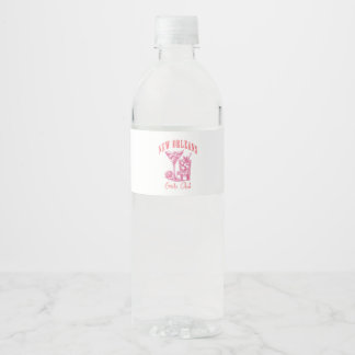 New Orleans Bachelorette Roze Franse wijk Waterfles Etiket