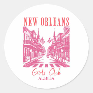 New Orleans Bachelorette roze Ronde Sticker
