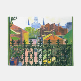 New Orleans Balkon, met kerk Deurmat