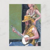 New Orleans Banjo-speler Briefkaart (Voorkant)