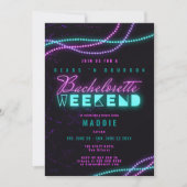 New Orleans Bead Bourbon Neon Bachelorette Weekend Kaart (Voorkant)