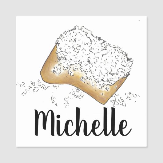 New Orleans Beignet Pastry Mardi Gras Cafe NOLA Naamplaatje (Voorkant)