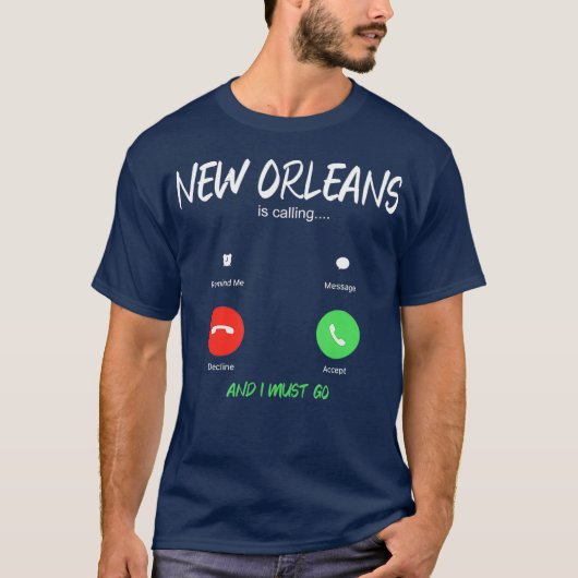 New Orleans belt en ik moet naar Louisiana T-shirt (Voorkant)