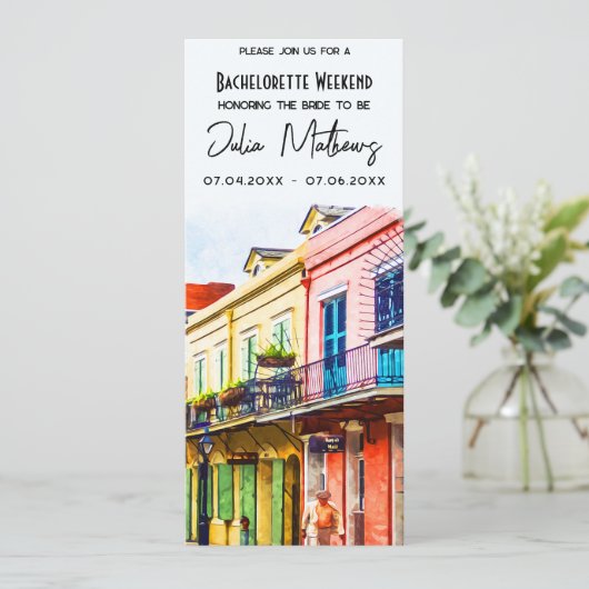 New Orleans Bestemming Bachelorette Weekend Kaart (Staand voorkant)