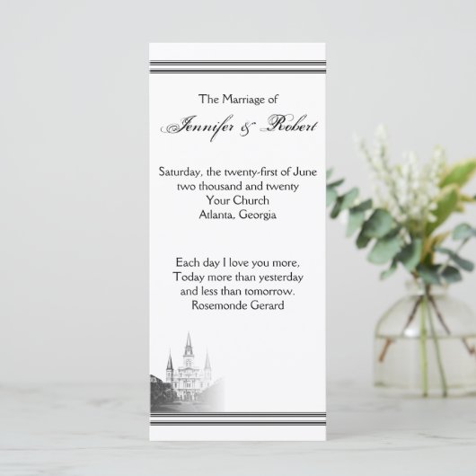 New Orleans bestemming bruiloft programma Programmakaart (Staand voorkant)