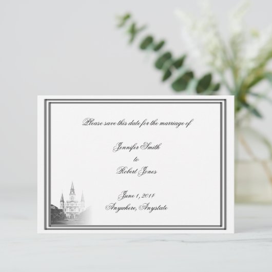 New Orleans Bestemming Bruiloft Save the Date (Staand voorkant)