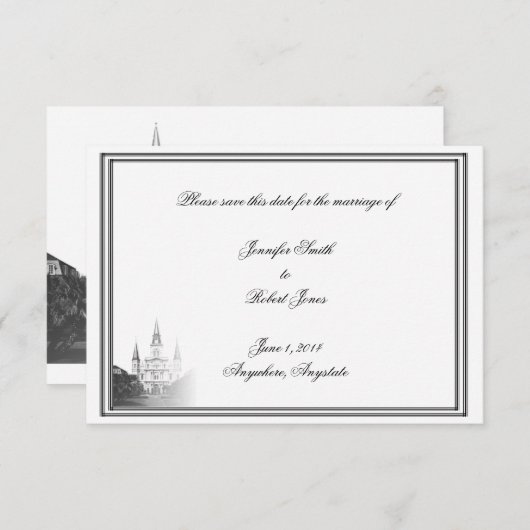 New Orleans Bestemming Bruiloft Save the Date (Voorkant / Achterkant)