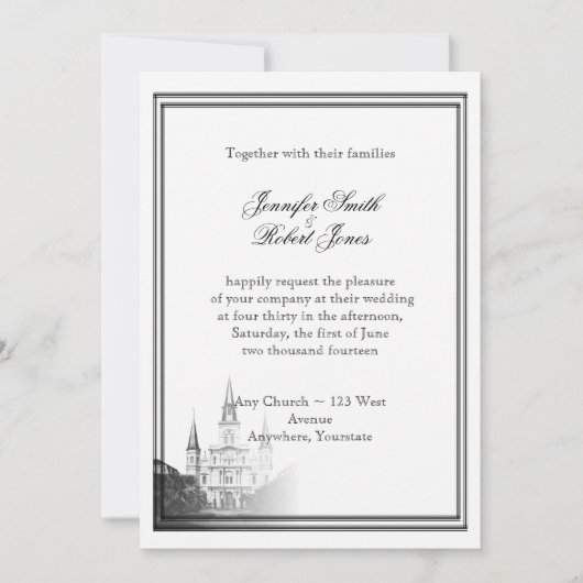 New Orleans bestemming bruiloft uitnodiging (Voorkant)