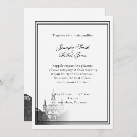 New Orleans bestemming bruiloft uitnodiging (Voorkant / Achterkant)