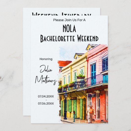 New Orleans Bestemming Meisjesweekend Kaart (Voorkant / Achterkant)