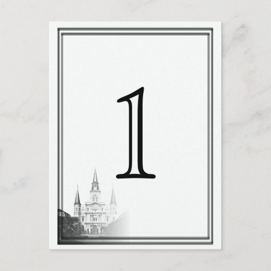 New Orleans bestemming Trouwtafel nummer Briefkaart (Voorkant)