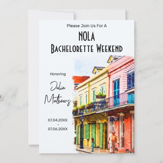 New Orleans Bestemming Vrijgezellenweekend Kaart (Voorkant)