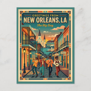 New Orleans Big Easy Vintage Stijl Briefkaart