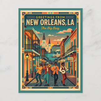 New Orleans Big Easy Vintage Stijl Briefkaart