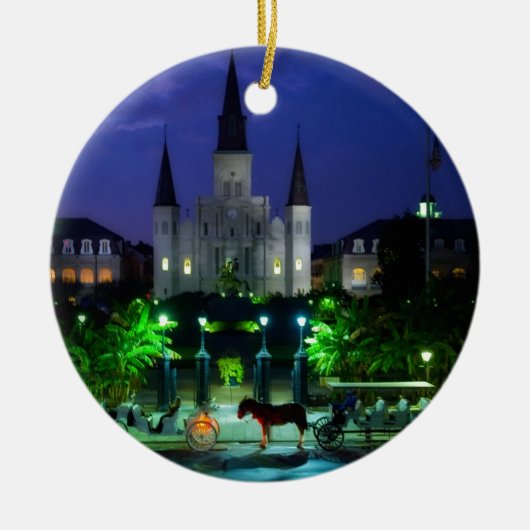 New Orleans bij nacht Keramisch Ornament (Voorkant)