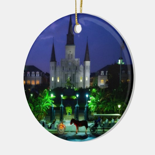 New Orleans bij nacht Keramisch Ornament (Links)