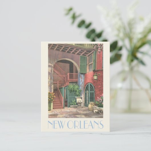New Orleans  binnenplaats Briefkaart (Staand voorkant)