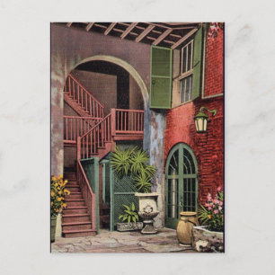 New Orleans binnenplaats patio Briefkaart