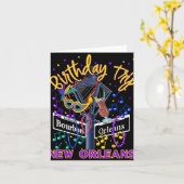 New Orleans Birthday Trip French Quarter Girls Tri Kaart (Gele Bloem)