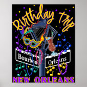 New Orleans Birthday Trip French Quarter Girls Tri Poster (Voorkant)