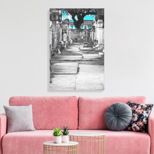 New Orleans blauw Canvas Afdruk (Insitu (Woonkamer))