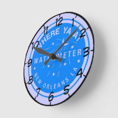 New Orleans Blue Water Meter Clock Ronde Klok (Hoek)