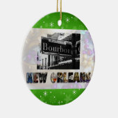 New Orleans Bourbon St Beads NOLA Kerstmis Keramisch Ornament (Rechts)