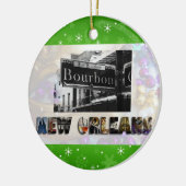 New Orleans Bourbon St Beads NOLA Kerstmis Keramisch Ornament (Links)