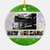 New Orleans Bourbon St Beads NOLA Kerstmis Keramisch Ornament (Achterkant)