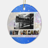 New Orleans Bourbon St Beads NOLA Kerstmis Keramisch Ornament (Links)