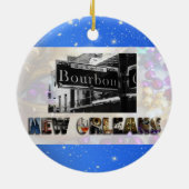 New Orleans Bourbon St Beads NOLA Kerstmis Keramisch Ornament (Achterkant)
