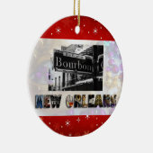 New Orleans Bourbon St Beads NOLA Kerstmis Keramisch Ornament (Rechts)