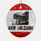 New Orleans Bourbon St Beads NOLA Kerstmis Keramisch Ornament (Links)