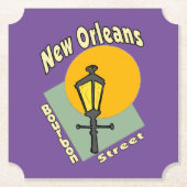 New Orleans Bourbon St. Design Kartonnen Onderzetters (Voorkant)