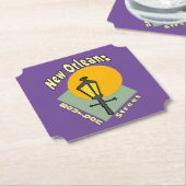 New Orleans Bourbon St. Designs Kartonnen Onderzetters (Gekanteld)