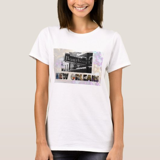 New Orleans Bourbon Street Beads NOLA T-shirt (Voorkant)