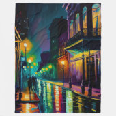 New Orleans Bourbon Street bij Night Art Fleece Deken (Voorkant)