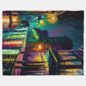New Orleans Bourbon Street bij Night Art Fleece Deken (Voorkant (Horizontaal))