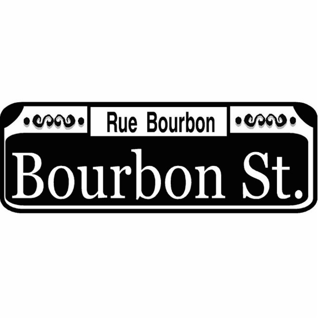 New Orleans Bourbon Street bord Staand Fotobeeldje (Voorkant)