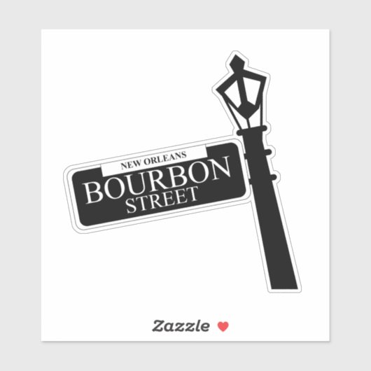 New Orleans Bourbon Street bord Sticker (Vel)
