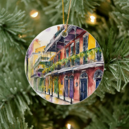 New Orleans Bourbon Street Keramisch Ornament