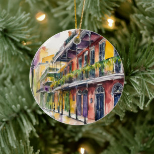 New Orleans Bourbon Street Keramisch Ornament