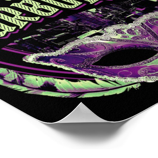 New Orleans Bourbon Street Mardi Gras French Quart Poster (Hoek)