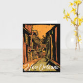 New Orleans Bourbon Street Souvenir French Quarter Kaart (Gele Bloem)