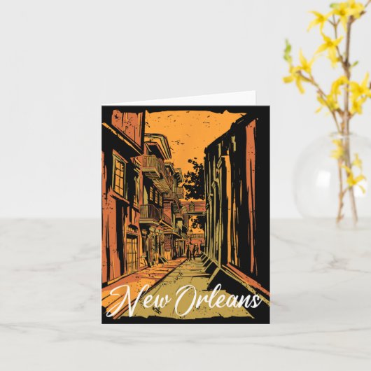 New Orleans Bourbon Street Souvenir French Quarter Kaart (Gele Bloem)