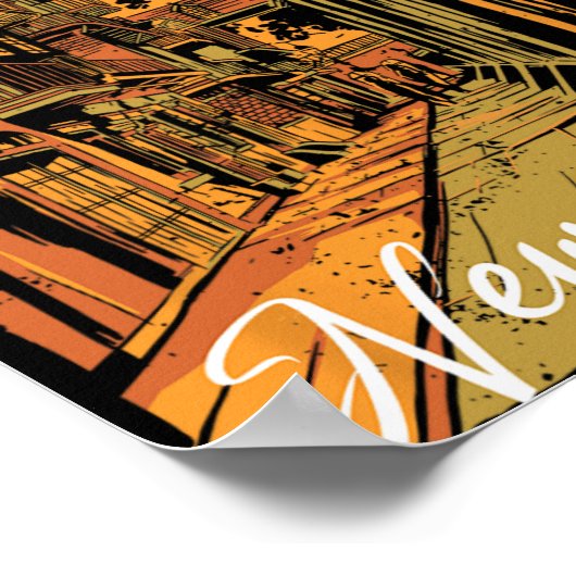 New Orleans Bourbon Street Souvenir French Quarter Poster (Hoek)