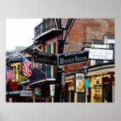 New Orleans Bourbon & Toulouse Street Poster Print (Voorkant)